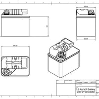 Speedcell 2.5AH SUPERSPORT BATTERY WITH UNIVERSAL RING TERMINAL HARNESS